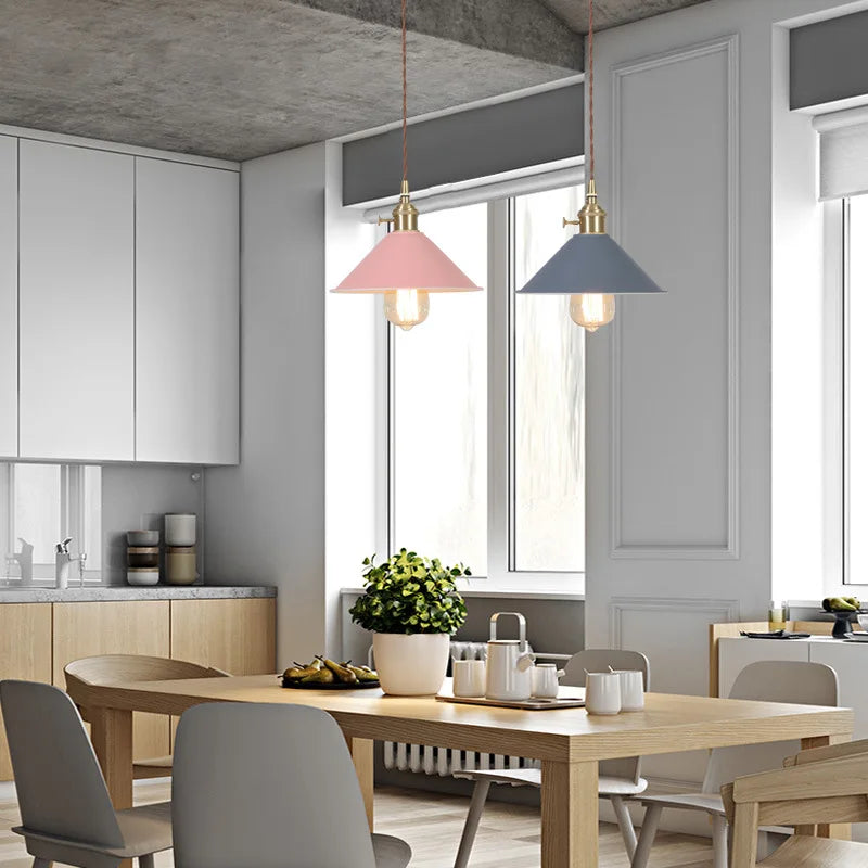 Yellow Iron Art LED Pendant Lights - Modern Nordic Style for Home Decor