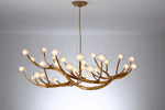 Retro LED Chandelier Living Room Study Bedroom Art Brown Pendant Light