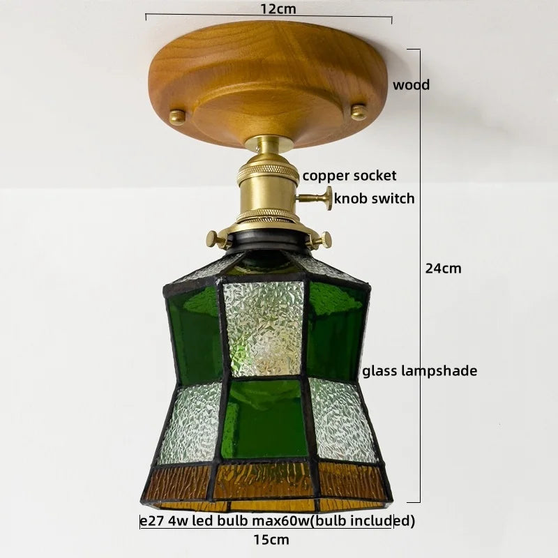 Colorful Glass LED Ceiling Lamp Modern Style Light Fixture