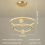Crystal LED Chandelier: Modern Living Room Pendant Lights, Glass Globe Hanging Lamp