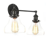 Black LED Wall Sconce 2-Head Lamp for Bedroom Bathroom Mirror