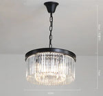 Metal Crystal Pendant Light Chandelier for Living Room, LED Hanging Lamp