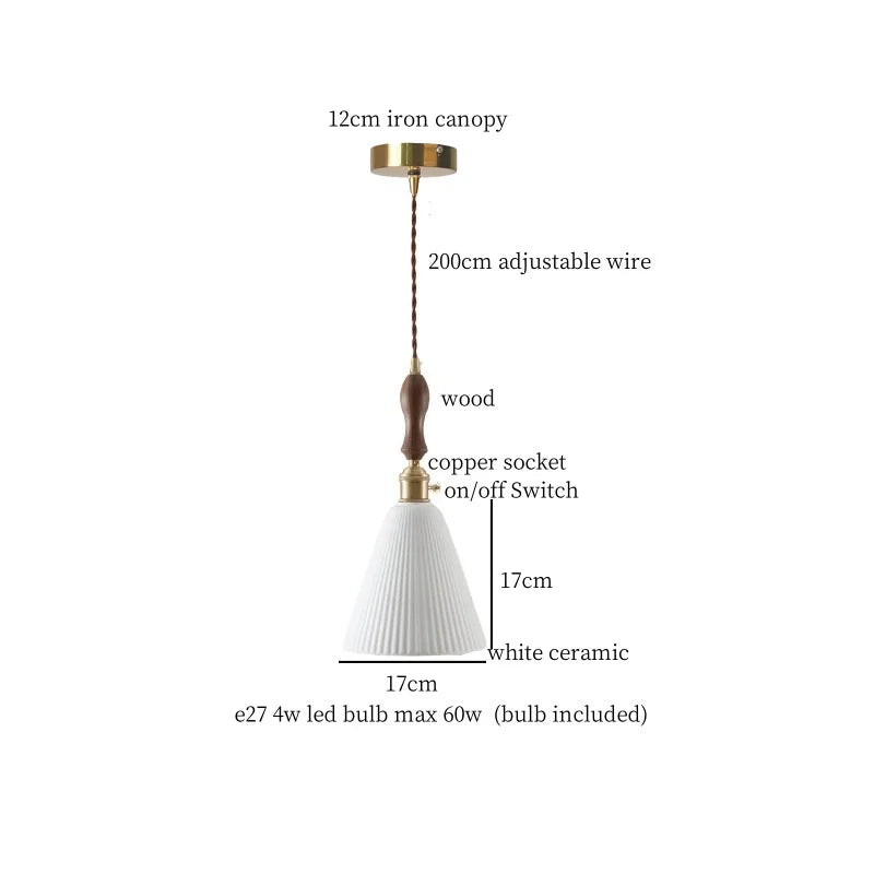 Ceramic LED Hanging Pendant Light - Modern Nordic Design for Home Decor