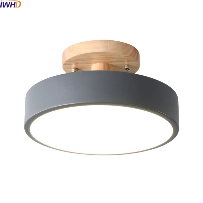 Acrylic Wood LED Ceiling Light – Nordic Indoor Lighting Fixture