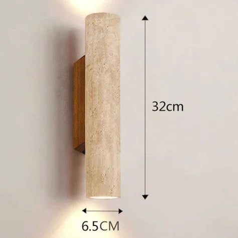 Travertine Natural Stone Wall Sconce Light with E27 Bulb