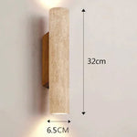 Travertine Natural Stone Wall Sconce Light with E27 Bulb