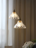 Brass Glass Pendant Light - Luxury Minimalist LED Nordic Flower Restaurant Lamp