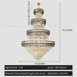 European Duplex Villa Crystal Chandelier Loft LED Light