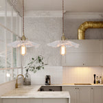 Petal Glass Copper LED Pendant Light- Modern Nordic Design