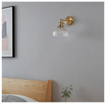 Clear Glass Copper Socket LED Wall Lamp with Pull Chain Switch