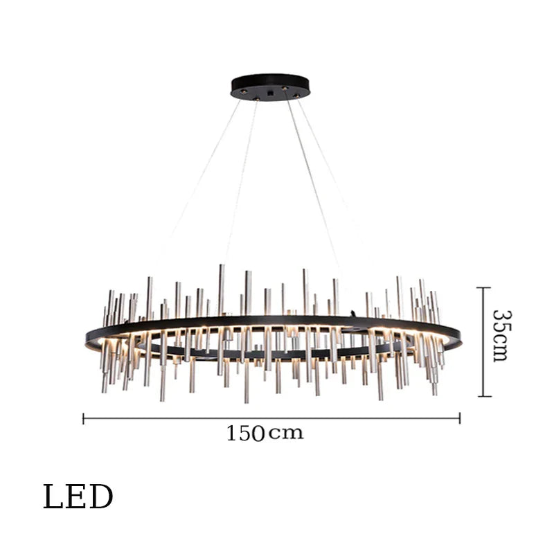 LED Stainless Steel Pendant Light Chandelier for Home Decor in Foyer, Living Room, Bedroom, Restaurant