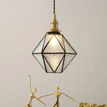 Copper Glass LED Pendant Light - Nordic Hanging Lamp for Home Decor