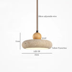 Yellow Travertine LED Hanging Pendant Light for Home Decor Bedroom Dining Living Room