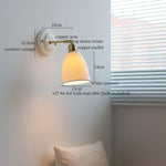 Afralia™ Copper Ceramic LED Wall Light with Pull Chain Switch for Living Room Decor.