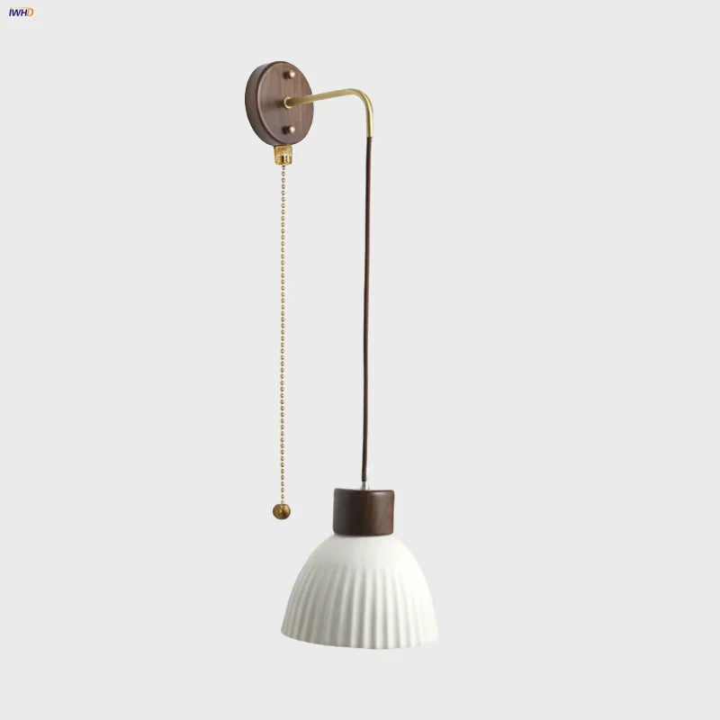 Ceramic LED Wall Lamp Modern Wood Decor Stair Light Fixtures