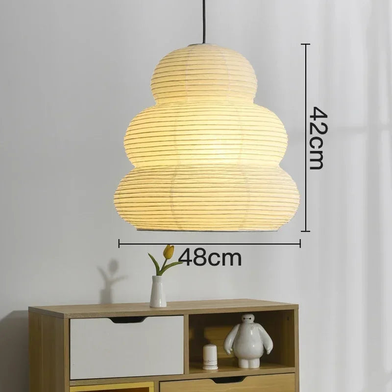 Rice Paper Pendant Lights for Living Room Decor - LED E27 Ceiling Lamps