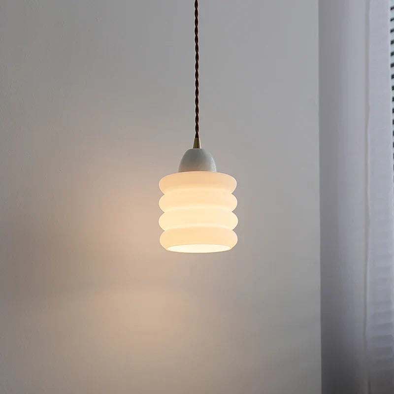 White Glass Adjustable LED Pendant Lamp Nordic Modern Hanging Lights