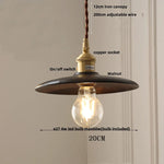Copper Socket Walnut Wood LED Pendant Light Fixture for Dining Room