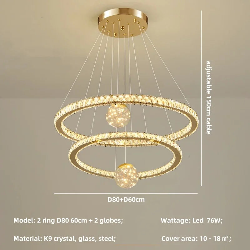 Modern LED Pendant Lights Chandelier for Foyer, Villa, and Stairs