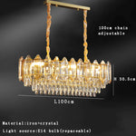 Gold Amber Crystal Chandelier Lights Modern Room Decor Hanging Lamp
