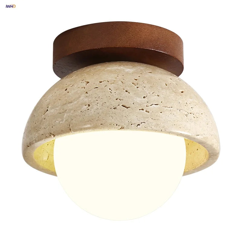 Yellow Cave Stone LED Ceiling Lamp Scandinavian Design Glass Plafondlamp