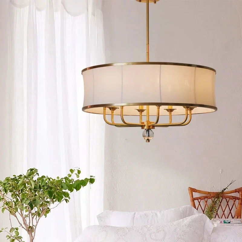 Gold Rod LED Chandelier for Living Room, Nordic Style Hanging Lamp