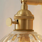 Afralia™ Amber Glass Vintage Style LED Wall Light with Pull Chain Switch