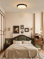 Retro Bronze Glass Ceiling Lamp for Bedroom Living Room Decor