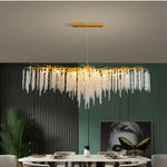 Afralia™ Crystal Tassel LED Branch Chandelier for Dining Room and Home Decor