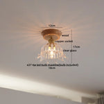 Copper Wood LED Ceiling Lamp Ceramic Modern Ceiling Lights for Home Decor