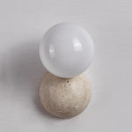 Yellow Travertine LED Wall Lamp Sconce Glass Mirror Light Home Decor