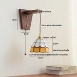 Modern Walnut Copper LED Wall Light for Bedroom Living Room Restaurant