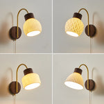 Ceramic Wood LED Wall Lights Modern Bedside Lamp for Home Decor
