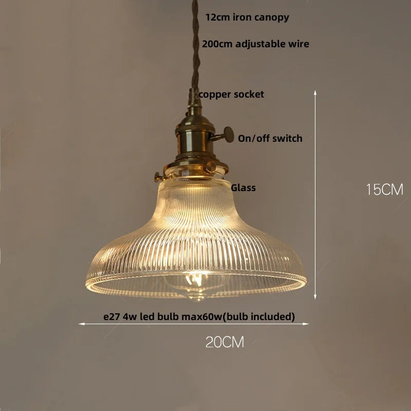 Nordic LED Pendant Light Clear Glass Dining Study Room Fixture