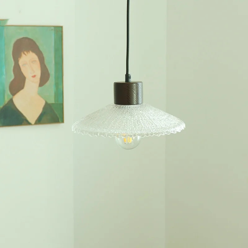 Afralia™ Japan Style Wood LED Pendant Light Fixture Clear Glass Adjustable Hanging Lamp