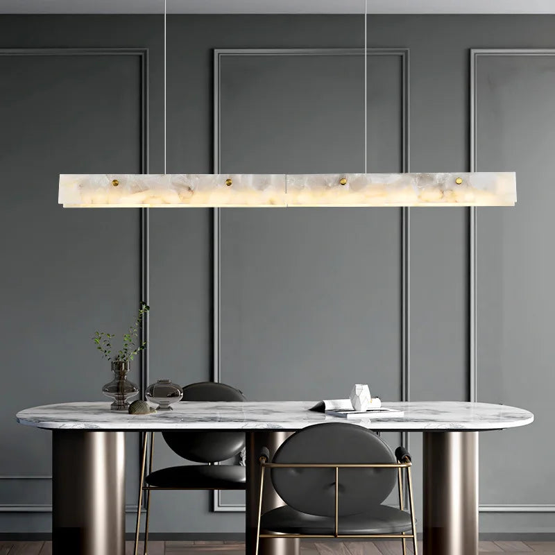 Marble Stainless Steel LED Pendant Light Chandelier for Dining Room