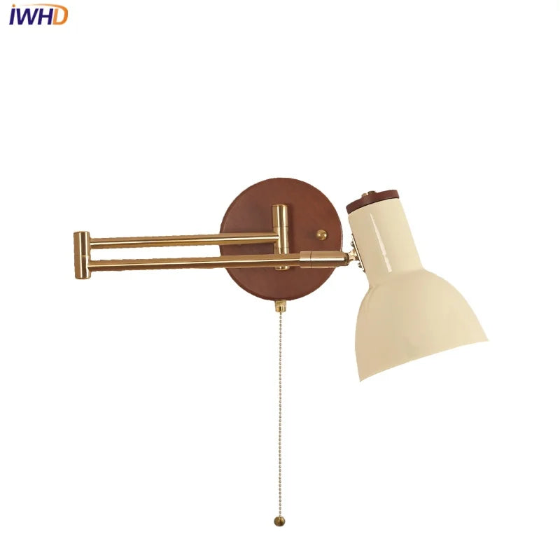 Modern Rotatable Wall Lamp with Long Swing Arm for Bedroom and Hotel