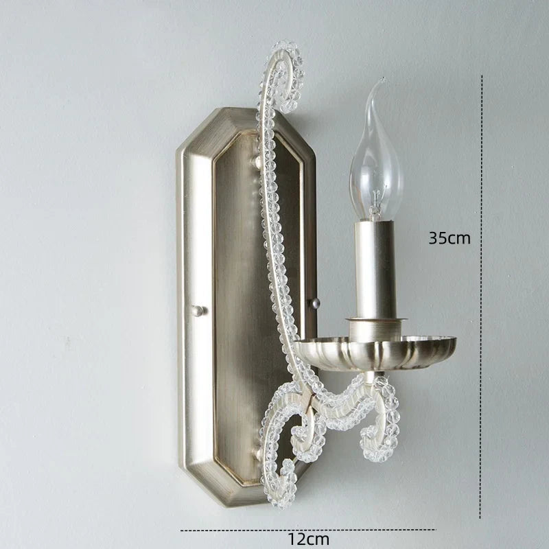 Crystal LED Chandelier: French Living Room Retro E14 Pendant Light for Home Decor