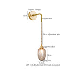 Afralia™ Grey Glass LED Wall Lamp Bedroom Living Room Loft Modern Copper Wandlamp