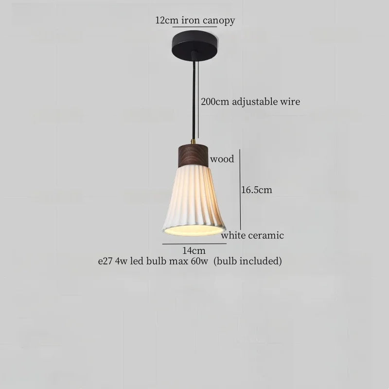 Nordic White Ceramic LED Pendant Light for Modern Living Spaces