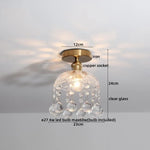 Amber Glass LED Ceiling Lights Modern Home Lighting Copper Socket
