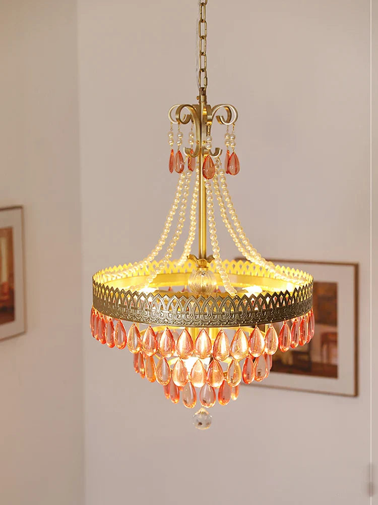 Crystal Water Drop Chandelier for Kitchen Dining Room