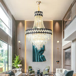 Crystal Chandelier Spiral Staircase Living Room Lamp Texture Design
