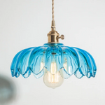 Afralia™ Brass Glass LED Pendant Lamp for Cafe Bar Restaurant Bedroom Loft