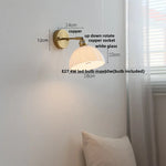 White Glass LED Wall Light with Pull Chain Switch, Japanese Style Hallway Lamp