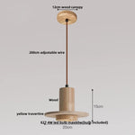 Yellow Travertine Stone LED Pendant Light for Dining Room Restaurant.