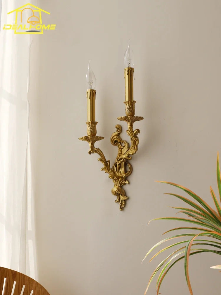 Retro Copper Wall Lamp LED E14 Gold Lustre Luxury Modern Light Fixtures