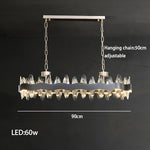 Luxury LED Chandelier Black Crystal Modern Suspension Island Dining Lamp