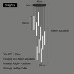 Modern Luxury LED Stair Pendant Chandelier Light for Villa