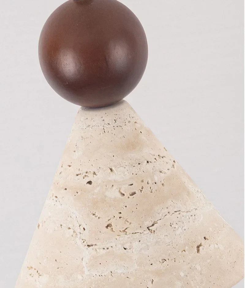 Yellow Travertine Wood Wire Adjustable LED Pendant Lights Modern Nordic Living Room